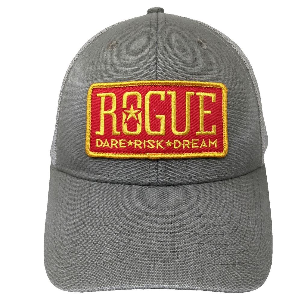 Brewery Branding Co Rogue Dare Risk Dream Gray OSFM Trucker Hat Snapback Mesh
